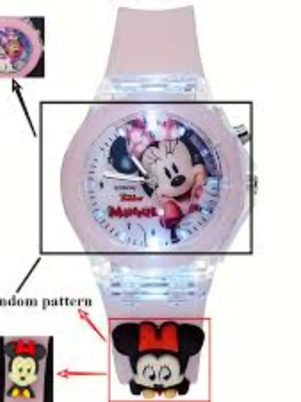 Minnie Mouse Mini Crossbody Flap Purse & Light-up Analog Watch Bundle